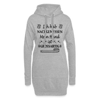 Ich hab nachgemessen - Hundemotiv - Hundespruch - Hoodie-Kleid - Grau meliert - Vorne