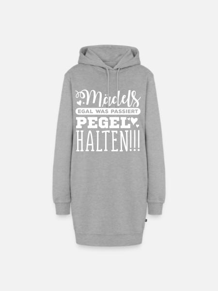 mädels pegel herz - Hoodie-Kleid - Grau meliert