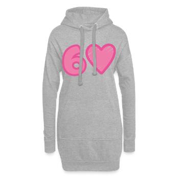 Cœur du 60e anniversaire - Sweat-shirt à capuche long Femme - gris chiné - Devant