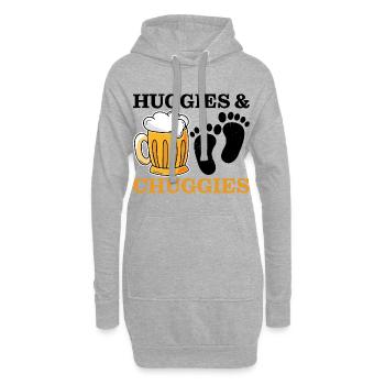 Huggies et Chuggies 16 - Sweat-shirt à capuche long Femme - gris chiné - Devant