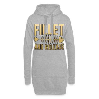 Fillet And Release 4 - Hoodie-Kleid - Grau meliert - Vorne