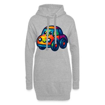 WPAP Polygon Kawaii Stil Baby Spielzeugauto - Hoodie-Kleid - Grau meliert - Vorne