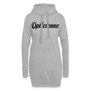 Opticienne Opticien Lunettes Vue Santé Visuelle - Sweat-shirt à capuche long Femme - gris chiné - Devant