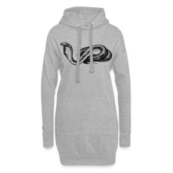 schlange-kobra-v10 [Konve - Hoodie-Kleid - Grau meliert - Vorne