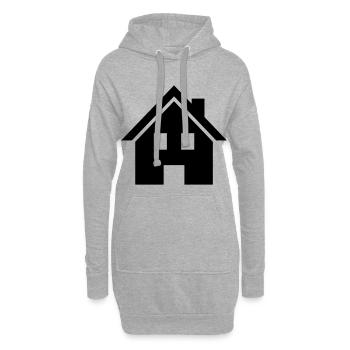 symbole d'icône de maison - Sweat-shirt à capuche long Femme - gris chiné - Devant