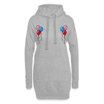 Luftballons Geschenkidee - Hoodie-Kleid - Grau meliert - Vorne