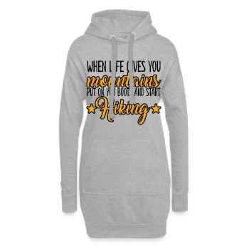 When Life Gives You Mountains 2 - Hoodie-Kleid - Grau meliert - Vorne