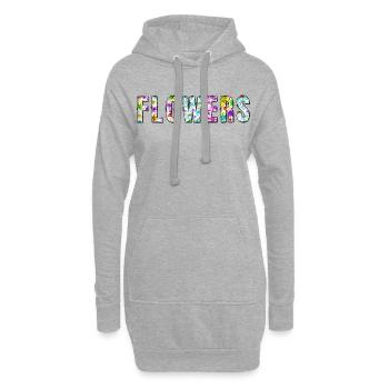 Fleurs florales - Sweat-shirt à capuche long Femme - gris chiné - Devant