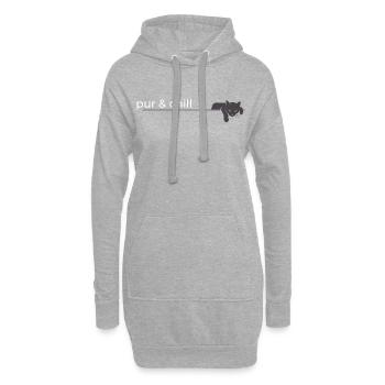 Pur and Chill – Süßer Katzen Spruch für Fans - Hoodie-Kleid - Grau meliert - Vorne