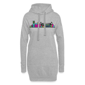 Skyline der Stadt Wolverhampton St Peter's Linienkunst - Hoodie-Kleid - Grau meliert - Vorne