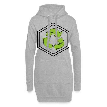 Recycling - Hoodie-Kleid - Grau meliert - Vorne