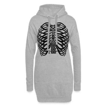 Swirly Torso - Hoodie-Kleid - Grau meliert - Vorne