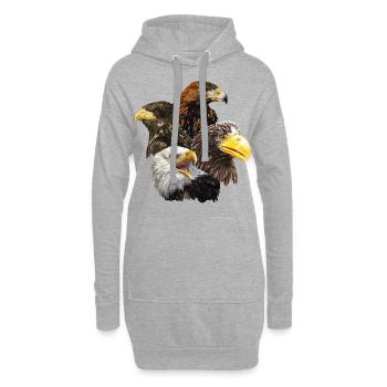 Pigargos und Adler - Hoodie-Kleid - Grau meliert - Vorne