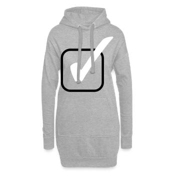 haken symbol - Hoodie-Kleid - Grau meliert - Vorne