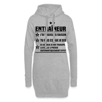 Sport Cadeau Handball Football Rugby Entraîneur - Sweat-shirt à capuche long Femme - gris chiné - Devant