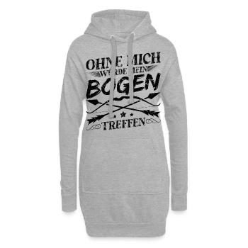 Pfeil und Bogen Spruch Lustig Bogenschießen - Hoodie-Kleid - Grau meliert - Vorne