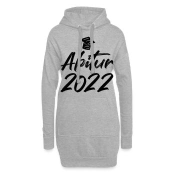 Abschluss Abitur 2022 Hut Pinselschrift - Hoodie-Kleid - Grau meliert - Vorne