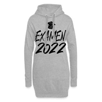 Abschluss Examen 2022 Hut Pinselschrift - Hoodie-Kleid - Grau meliert - Vorne