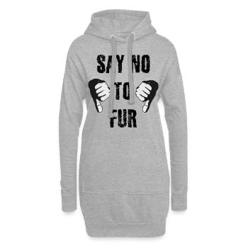 Sag Nein zu Pelz - Hoodie-Kleid - Grau meliert - Vorne