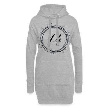 14 - Sweat-shirt à capuche long Femme - gris chiné - Devant
