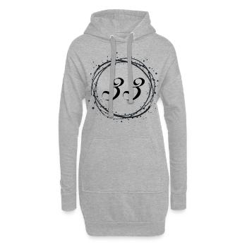 33 - Hoodie-Kleid - Grau meliert - Vorne