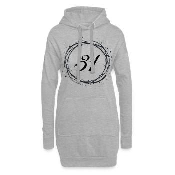 31 - Sweat-shirt à capuche long Femme - gris chiné - Devant