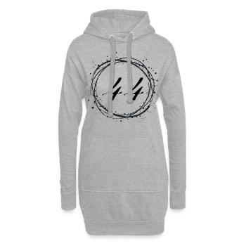 44 - Hoodie-Kleid - Grau meliert - Vorne
