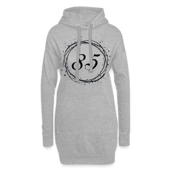 85 - Sweat-shirt à capuche long Femme - gris chiné - Devant