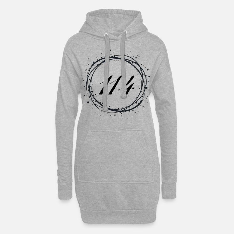 114 - Hoodie-Kleid - Grau meliert