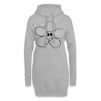 kawaii black n white flower | original by. MMJ49 - Hoodie Dress - heather grey - Front