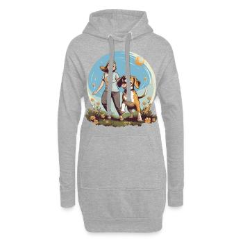 Beagle Mama - Hunde Liebhaberinnen Geschenkidee - Hoodie-Kleid - Grau meliert - Vorne