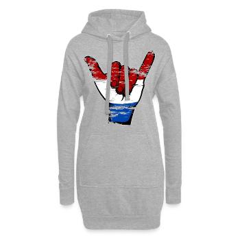 Drapeau de la Hollande Symbole de surf utilisé - Sweat-shirt à capuche long Femme - gris chiné - Devant