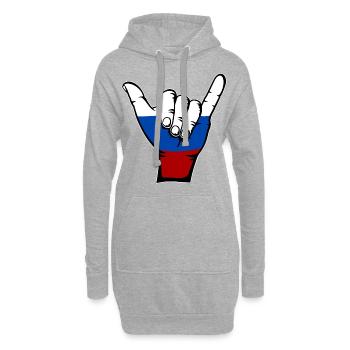 Symbole de surf du drapeau de la Russie - Sweat-shirt à capuche long Femme - gris chiné - Devant