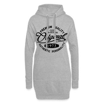 Original Since 1973 Handwriting Premium Quality - Hoodie-Kleid - Grau meliert - Vorne