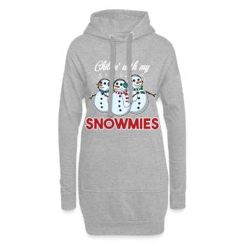 Chillin mit meinem Snowmies Weihnachtspun-Geschenk - Hoodie-Kleid - Grau meliert - Vorne