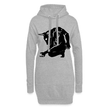 Minotaurus Griechische Mythologie - Hoodie-Kleid - Grau meliert - Vorne
