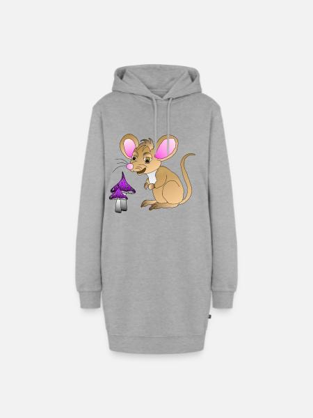 Maus Berti - Hoodie-Kleid - Grau meliert