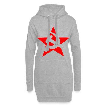 Marteau et la faucille soviétique, marteau et la faucille - Sweat-shirt à capuche long Femme - gris chiné - Devant