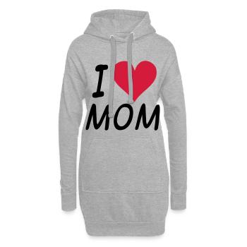 Mama Baby Geschenk zum Muttertag zur Geburt - Hoodie-Kleid - Grau meliert - Vorne