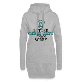 Mieux vaut cyber-sécurité que désolé 2 - Sweat-shirt à capuche long Femme - gris chiné - Devant