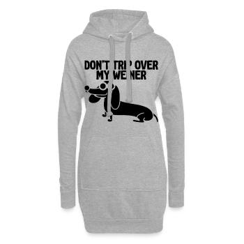 Ne trébuchez pas sur mon Weiner 2 - Sweat-shirt à capuche long Femme - gris chiné - Devant