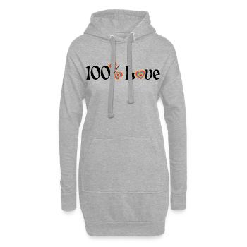 100 % Love - Hoodie-Kleid - Grau meliert - Vorne