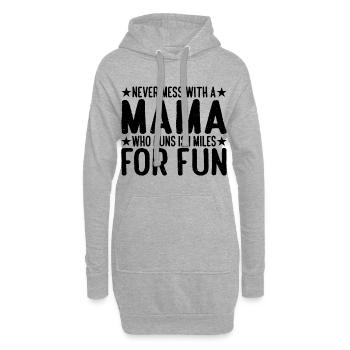 Ne jouez jamais avec une maman qui court 13,1 miles 4 - Sweat-shirt à capuche long Femme - gris chiné - Devant