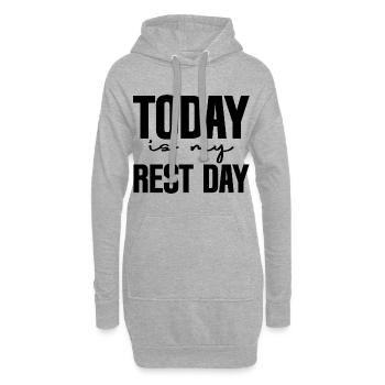 Aujourd’hui, c’est mon 3ème jour de repos - Sweat-shirt à capuche long Femme - gris chiné - Devant