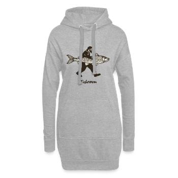 Fisherman - Hoodie-Kleid - Grau meliert - Vorne