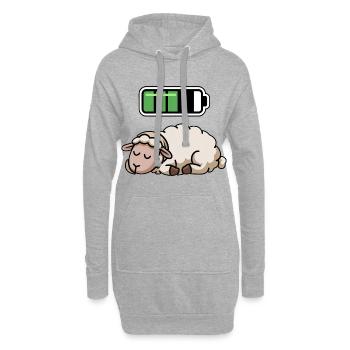 Sheep Sleeping Recharging Night Bedtime - Hoodie-Kleid - Grau meliert - Vorne