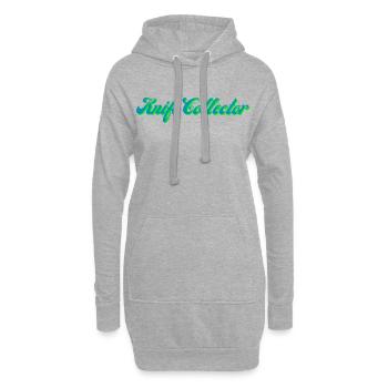 Knife Collector Gradient Script - Hoodie Dress - heather grey - Front