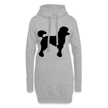 caniche - Sweat-shirt à capuche long Femme - gris chiné - Devant