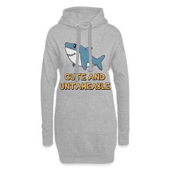 Taux de requin ➢ mignon et Shark Indomptable - Sweat-shirt à capuche long Femme - gris chiné - Devant