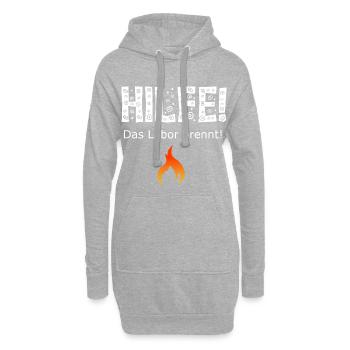 Hilfe, das Labor brennt! / Chemie / Laborant - Hoodie-Kleid - Grau meliert - Vorne